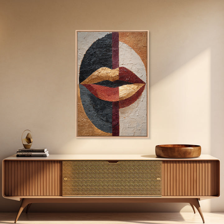 Abstract Lips and Hand Fashion Sketch Canvas Print, Line Art, Canvas Art, Living Room Decor, Fine Art, Line, Jesus Wall Art, LIN-2x3-50