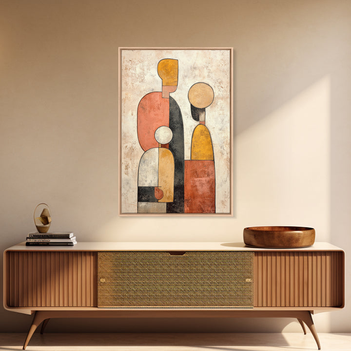 Abstract Family Figures Framed Canvas Print, Line Art, Printable Wall Art, Living Room Decor, Fine Art, Line, Modern Art, LIN-2x3-56