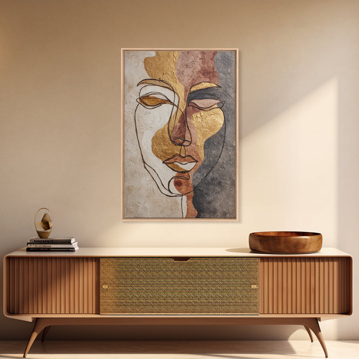 Continuous Line Female Face Canvas Print, Line Art, Modern Decor, Living Room Decor, Fine Art, Line, Contemporary Art, LIN-2x3-57