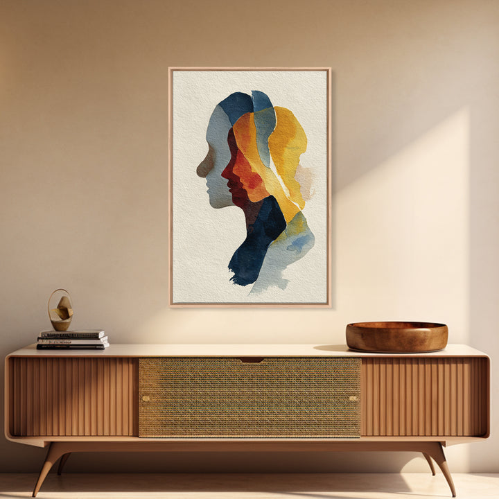 Single Line Couple Embracing Softly Canvas Print, Line Art, Canvas Print, Living Room Decor, Abstract Art, Line, Modern Decor, LIN-2x3-58