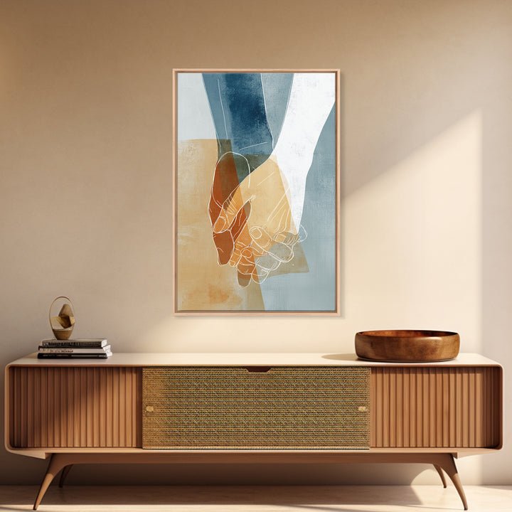 Two Hands Nearly Touching Canvas Print, Line Art, Living Room Art, Living Room Decor, Fine Art, Line, Art Print, LIN-2x3-61