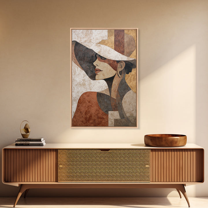 Line Drawing of a Woman Framed Canvas Print, Line Art, Aesthetic Prints, Living Room Decor, Fine Art, Line, Wall Art, LIN-2x3-75