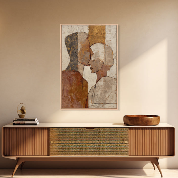 Single Line Couple Embracing Softly Canvas Print, Line Art, Canvas Print, Living Room Decor, Abstract Art, Line, Modern Decor, LIN-2x3-82