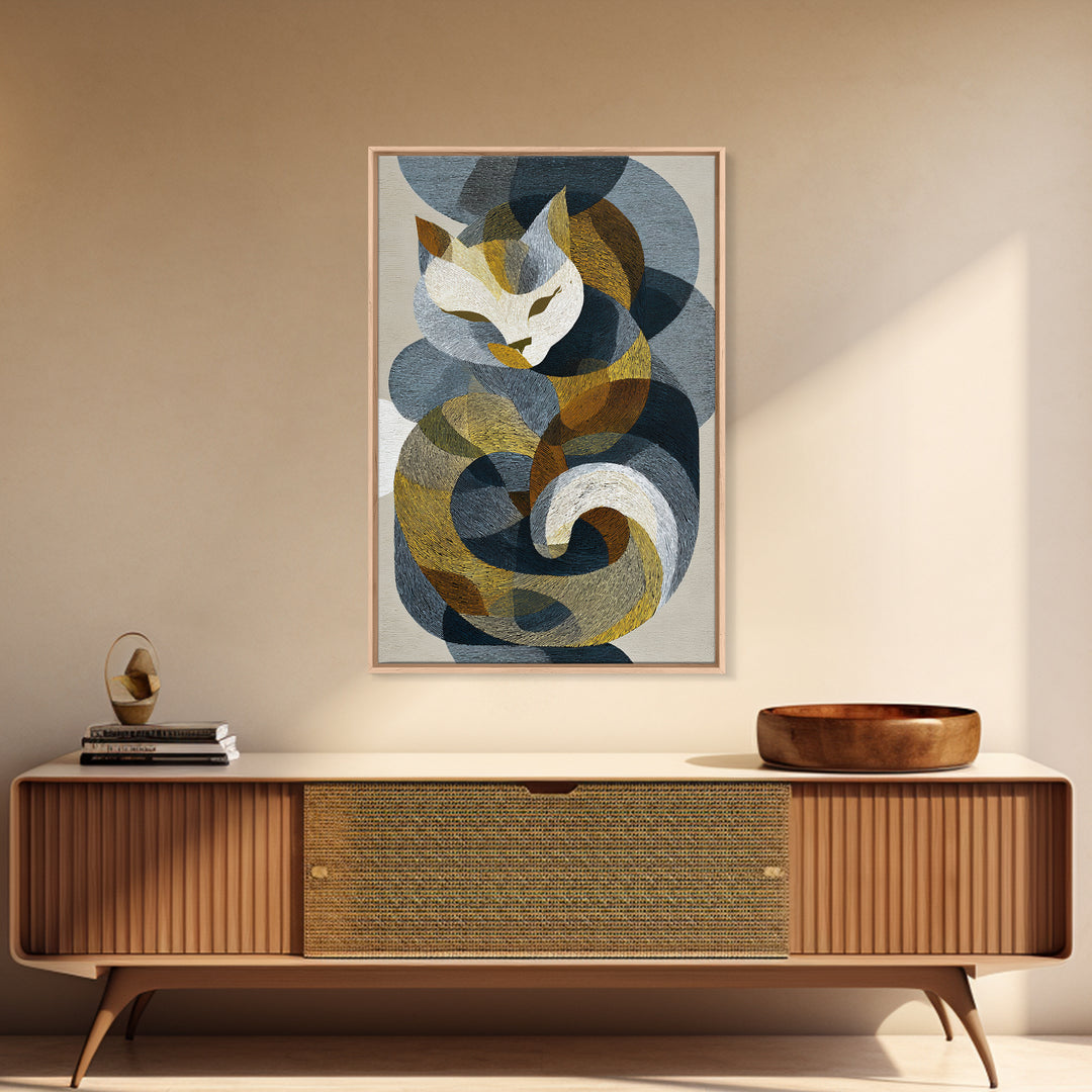 Monoline Cat Stretching Canvas Print, Line Art, Living Room Wall Art, Living Room Decor, Fine Art, Line, Aesthetic Prints, LIN-2x3-86