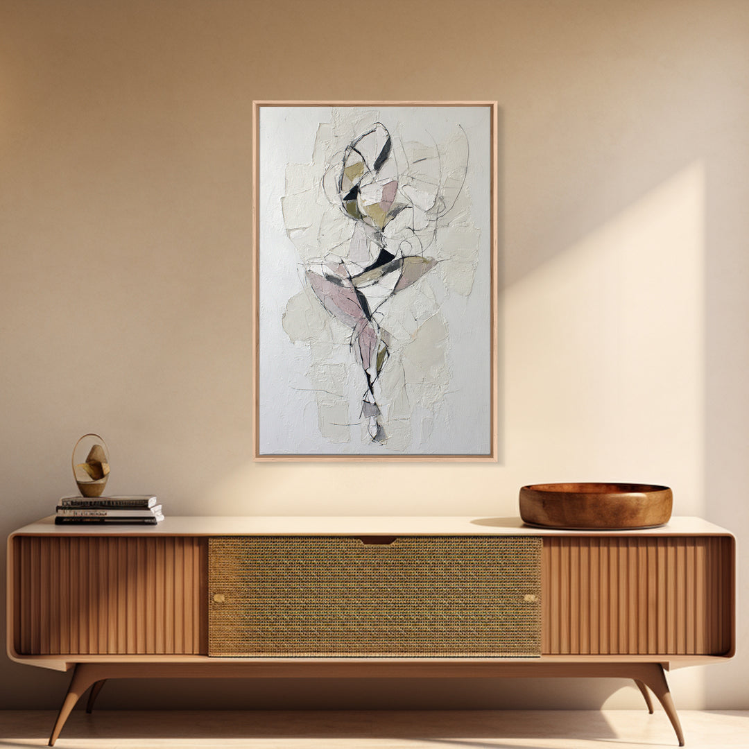 Continuous Line Dancer Framed Canvas Print, Line Art, Textured Painting, Living Room Decor, Fine Art, Line, Canvas Art, LIN-2x3-87