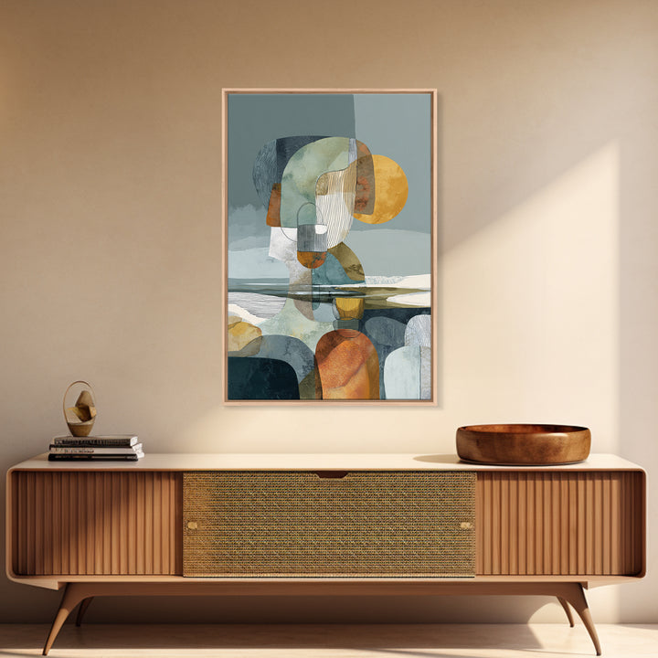 Line Art Shell and Coastal Forms Canvas Print, Line Art, Minimalist Decor, Living Room Decor, Abstract Art, Line, Boho Wall Art, LIN-2x3-95