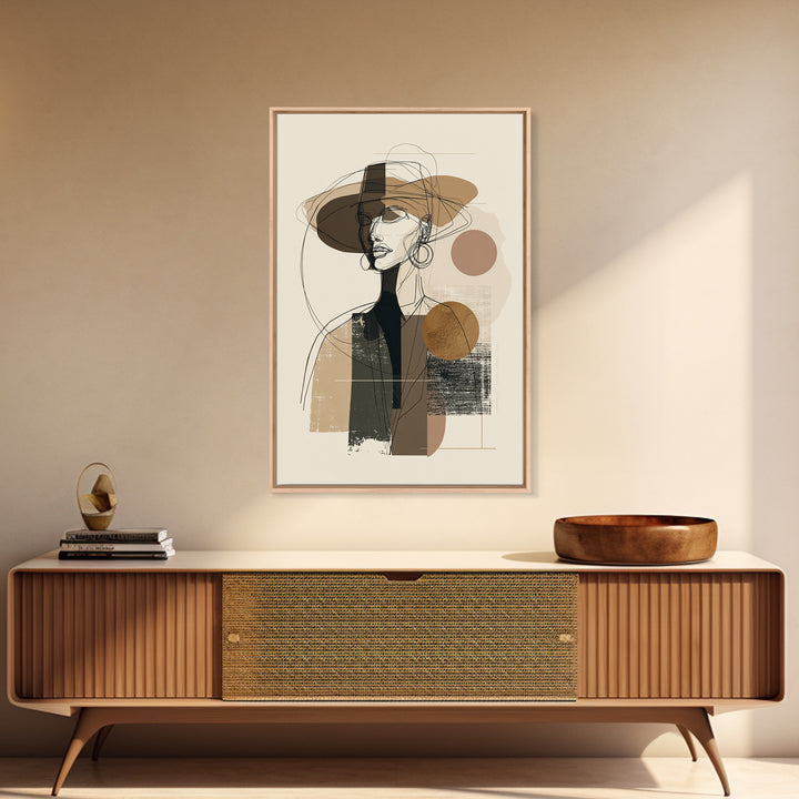 Line Drawing of a Woman Canvas Print, Line Art, Luxury Decor, Living Room Decor, Oil Painting, Line, Printable, LIN-2x3-99