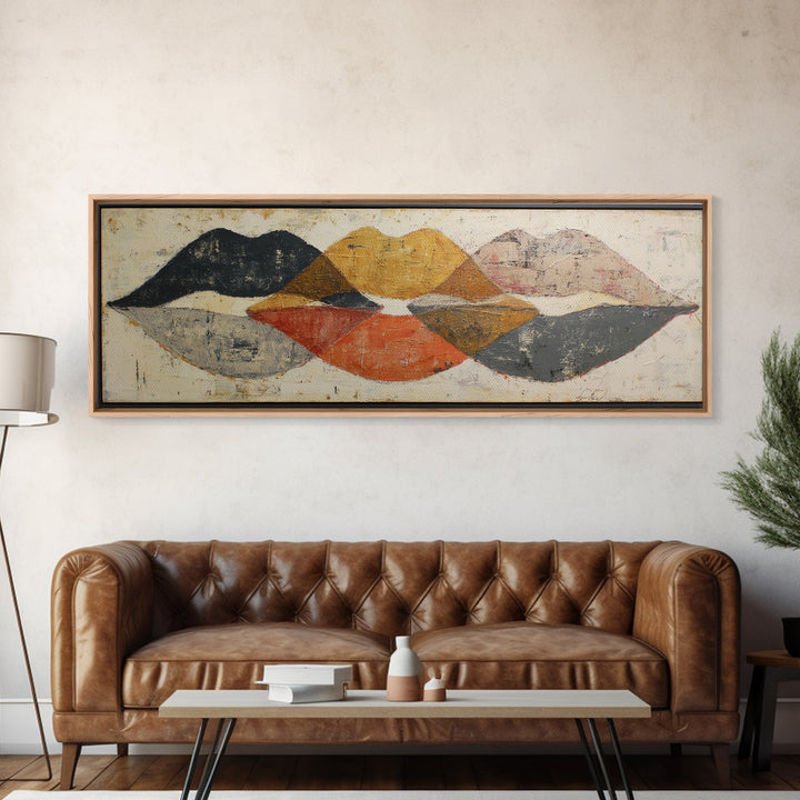 Abstract Lips and Hand Fashion Sketch Canvas Print, Line Art, Canvas Print, Living Room Decor, Fine Art, Line, Modern Decor, LIN-3x1-34