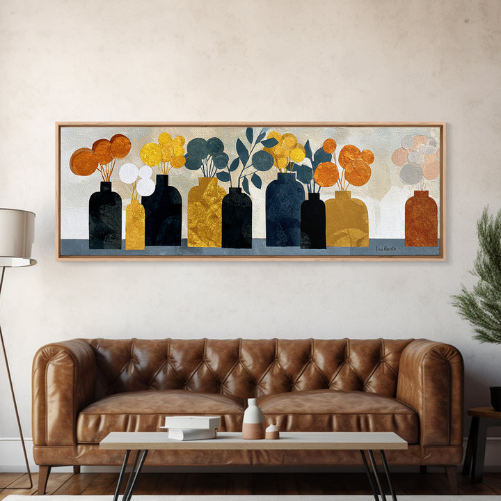 Abstract Vase and Flowers Canvas Print, Line Art, Living Room Art, Living Room Decor, Watercolor Art, Line, Art Print, LIN-3x1-4