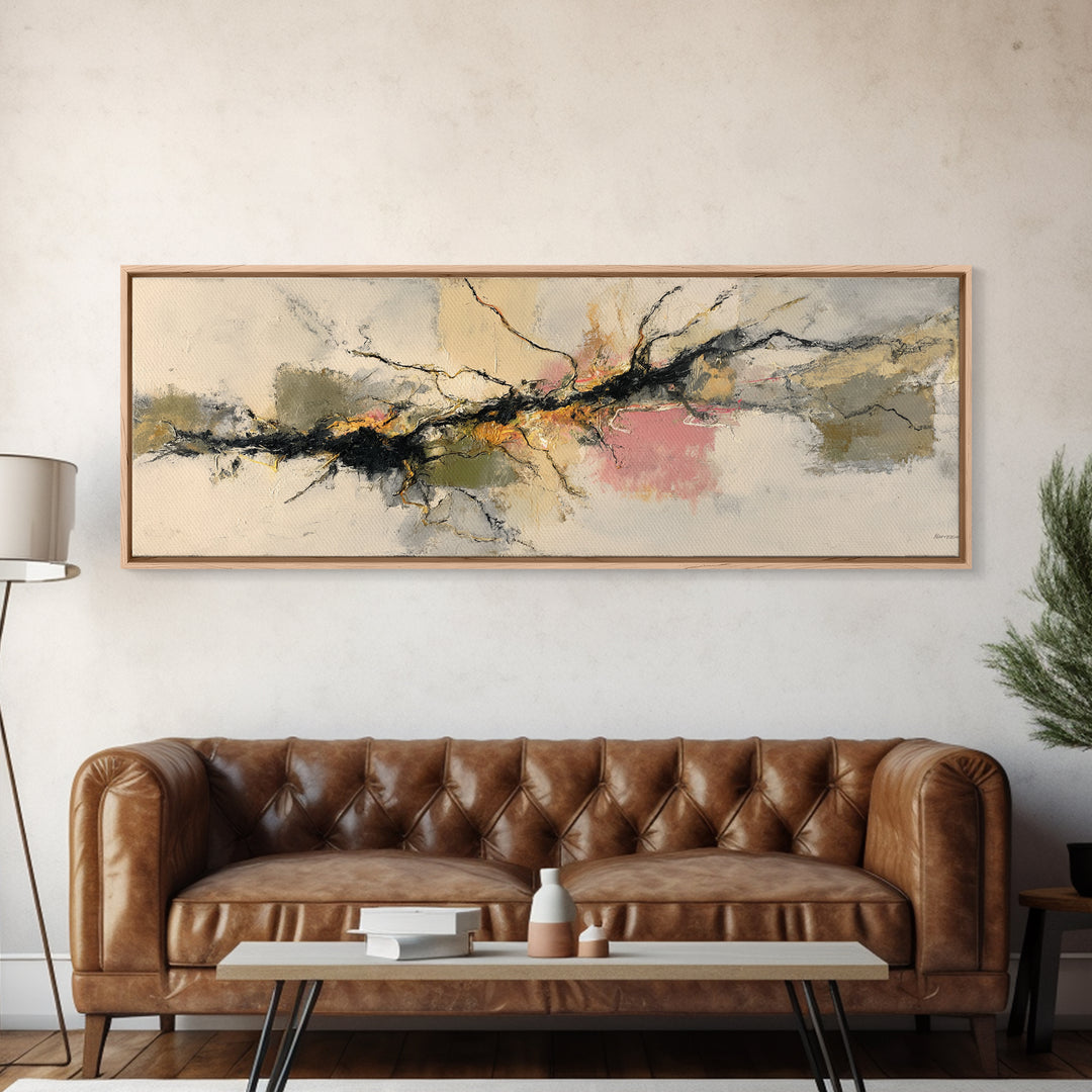Botanical Branch Drawn Canvas Print, Line Art, Printable Art, Living Room Decor, Line, Gallery Wall Art, Portrait from Photo, LIN-3x1-43