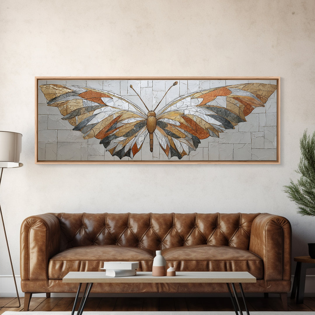 Line Art Butterfly Canvas Print, Line Art, Minimalist Decor, Living Room Decor, Fine Art, Line, Boho Wall Art, Wall Art Print, LIN-3x1-62