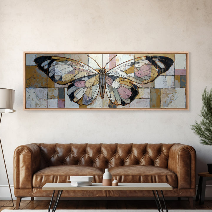Line Art Butterfly Canvas Print, Line Art, Jesus Wall Art, Living Room Decor, Abstract Art, Line, Statement Artwork, LIN-3x1-86