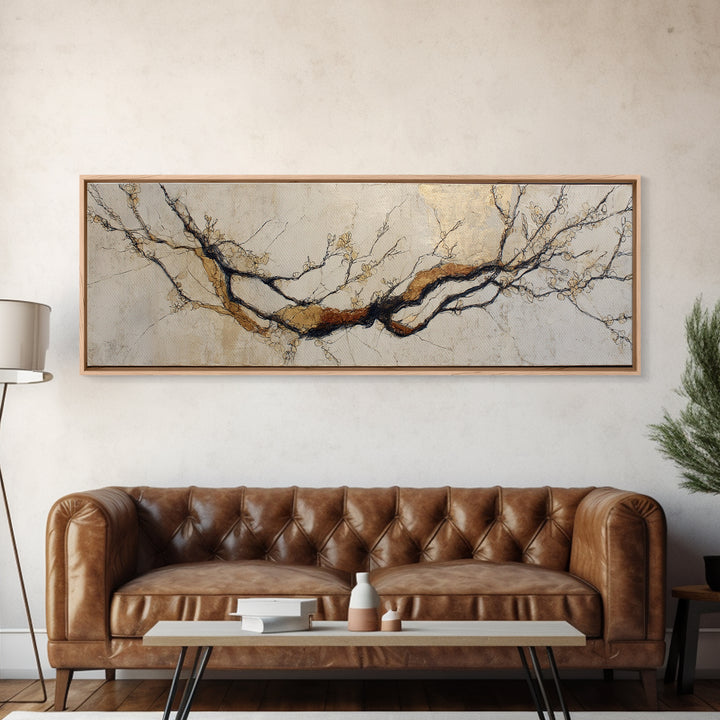 Botanical Branch Drawn Canvas Print, Line Art, Canvas Print, Living Room Decor, Fine Art, Line, Modern Decor, Aesthetic Prints, LIN-3x1-91