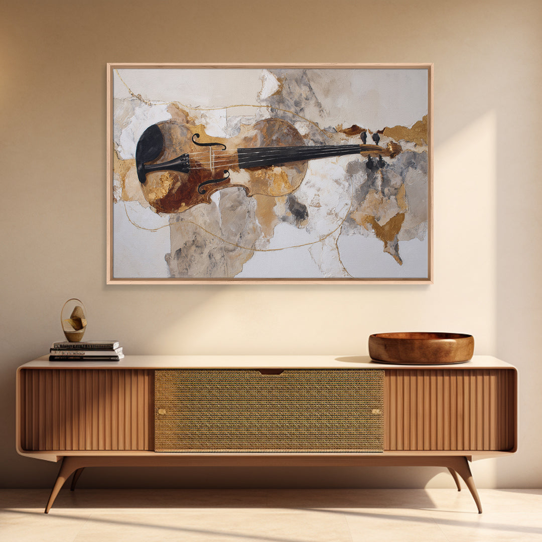 Single Line Violin and Bow Canvas Print, Line Art, Art Print, Living Room Decor, Abstract Art, Line, Printable Wall Art, LIN-3x2-3