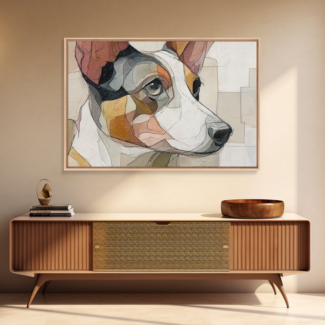 Continuous Line Dog Portrait Framed Canvas Print, Line Art, Room Decor, Living Room Decor, Fine Art, Line, Digital Wall Art, LIN-3x2-65