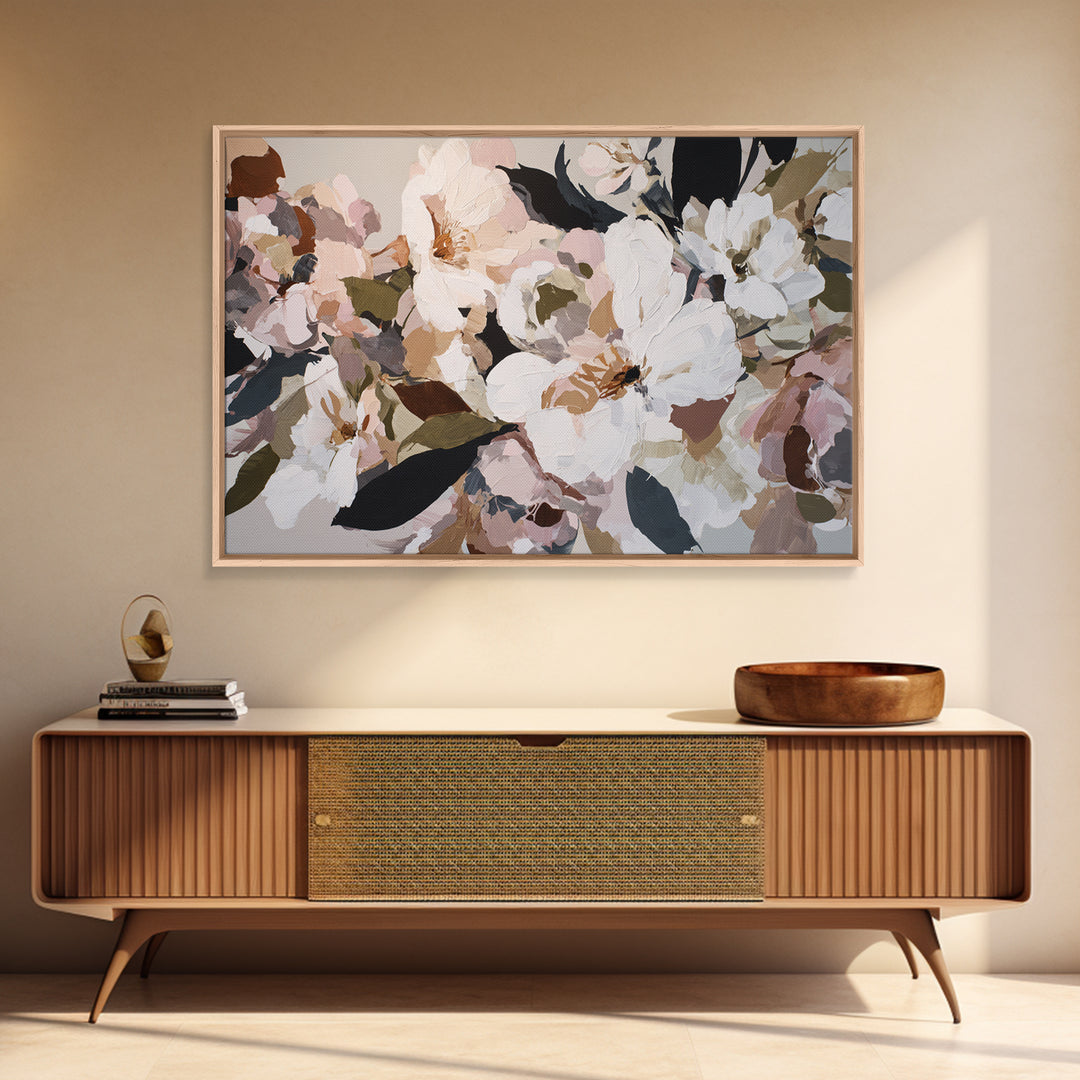 Face and Flower Blended into One Contour Canvas Print, Line Art, Wall Art Print, Living Room Decor, Line, Gallery Wall Set, LIN-3x2-84