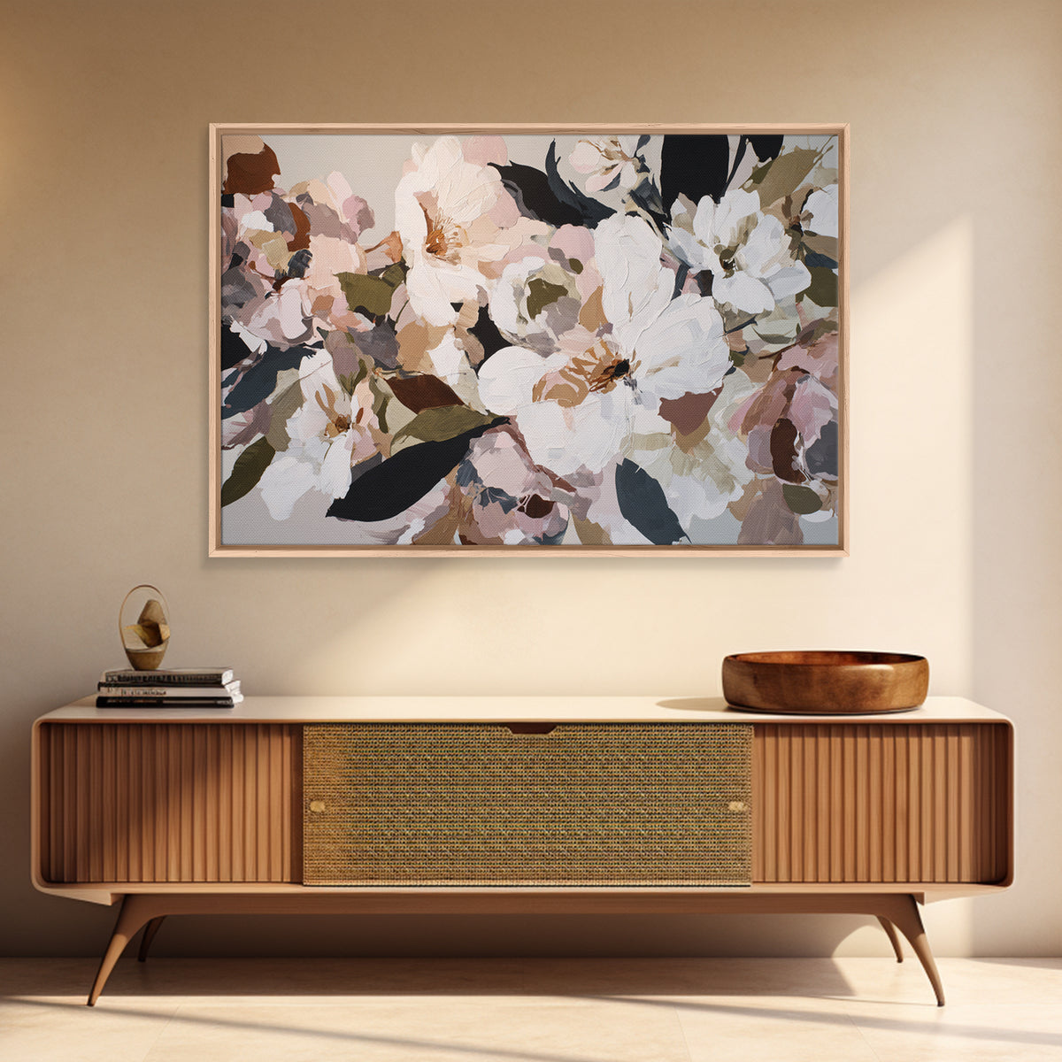 Face and Flower Blended into One Contour Canvas Print, Line Art, Wall Art Print, Living Room Decor, Line, Gallery Wall Set, LIN-3x2-84