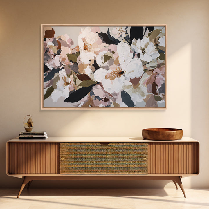 Face and Flower Blended into One Contour Canvas Print, Line Art, Wall Art Print, Living Room Decor, Line, Gallery Wall Set, LIN-3x2-84