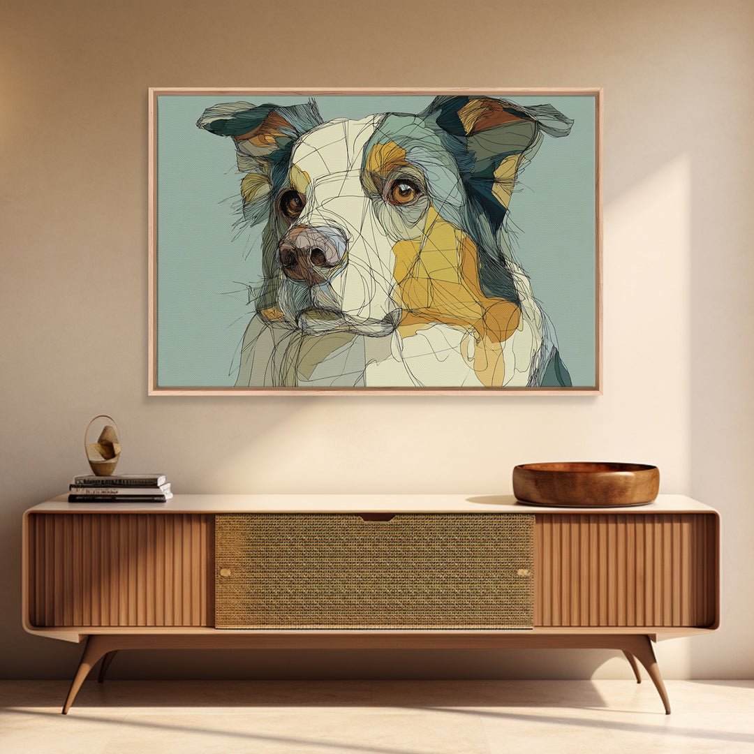 Continuous Line Dog Portrait Canvas Print, Line Art, Home Decor, Living Room Decor, Line, Modern Wall Art, Boho Wall Decor, LIN-3x2-89