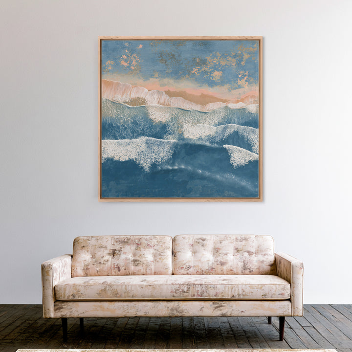 Coastal Aerial Shoreline Framed Canvas Print, Living Room Art, Large Wall Art, Living Room Decor, Living, Dopamine Decor, LIR-1x1-11