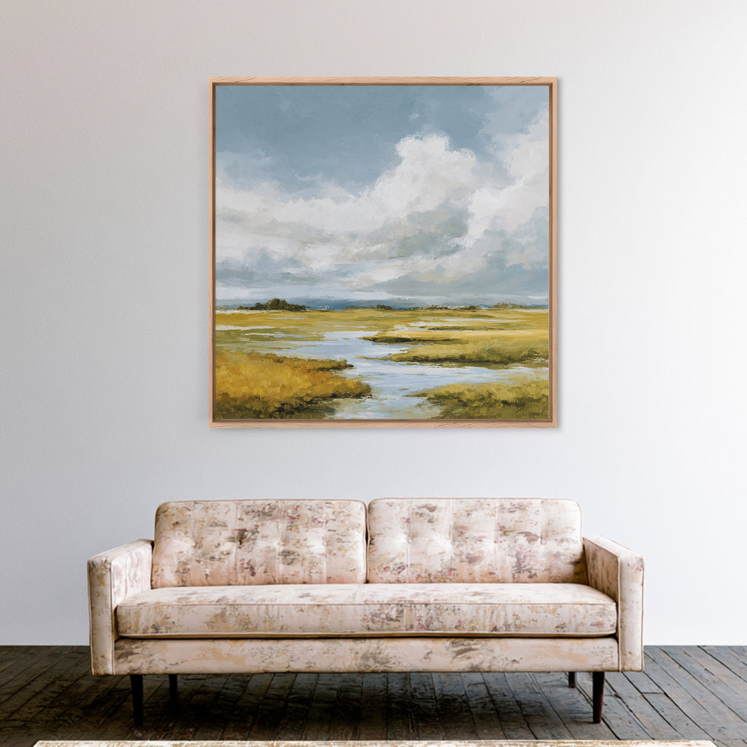 Large Cloudscape with Gentle Movement Canvas Print, Living Room Art, Abstract Art, Living Room Decor, Watercolor Art, Living, LIR-1x1-19