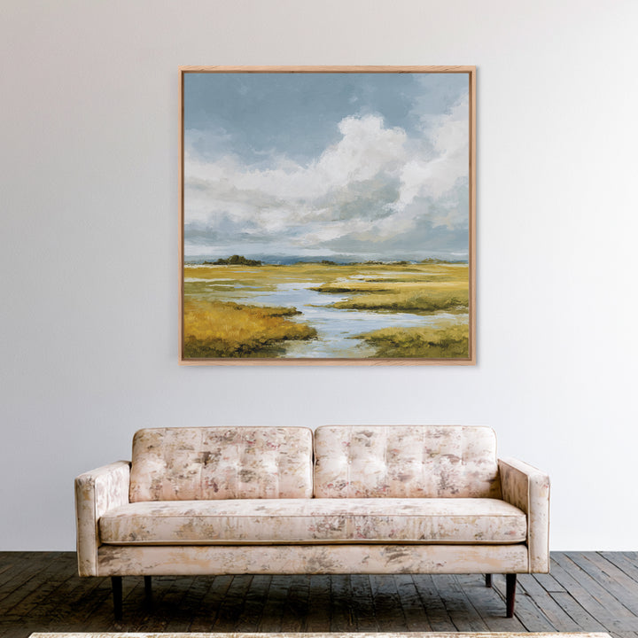 Large Cloudscape with Gentle Movement Canvas Print, Living Room Art, Abstract Art, Living Room Decor, Watercolor Art, Living, LIR-1x1-19