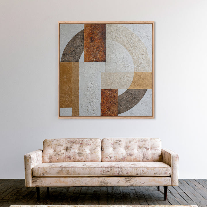 Monochrome Stone Texture Abstraction Framed Canvas Print, Living Room Art, Neutral Decor, Living Room Decor, Fine Art, Living, LIR-1x1-21