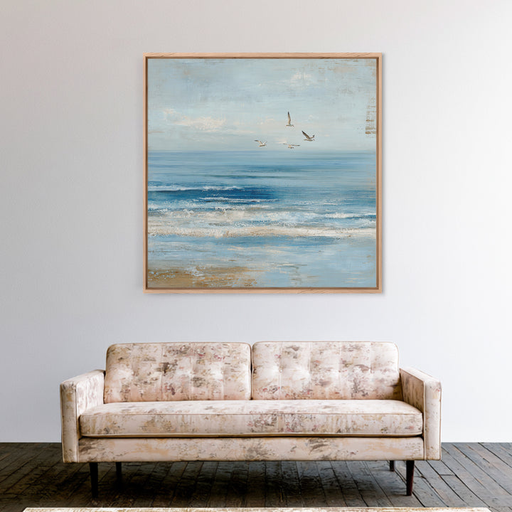 Coastal Aerial Shoreline Canvas Print, Living Room Art, Pet Portraits, Living Room Decor, Fine Art, Living, Neutral Decor, LIR-1x1-35