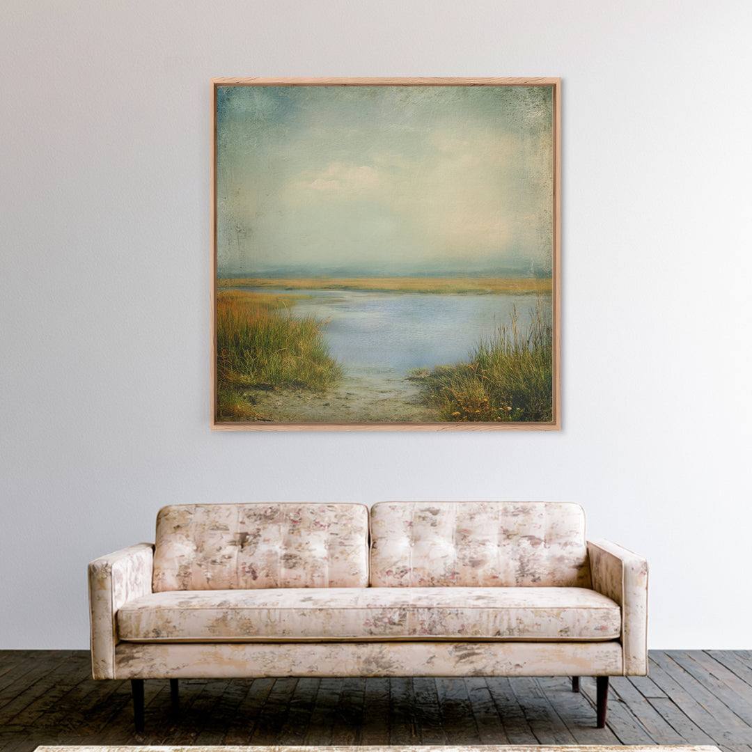 Quiet Meadow Landscape Framed Canvas Print, Living Room Art, Bedroom Decor, Living Room Decor, Living, Bedroom Wall Art, LIR-1x1-47