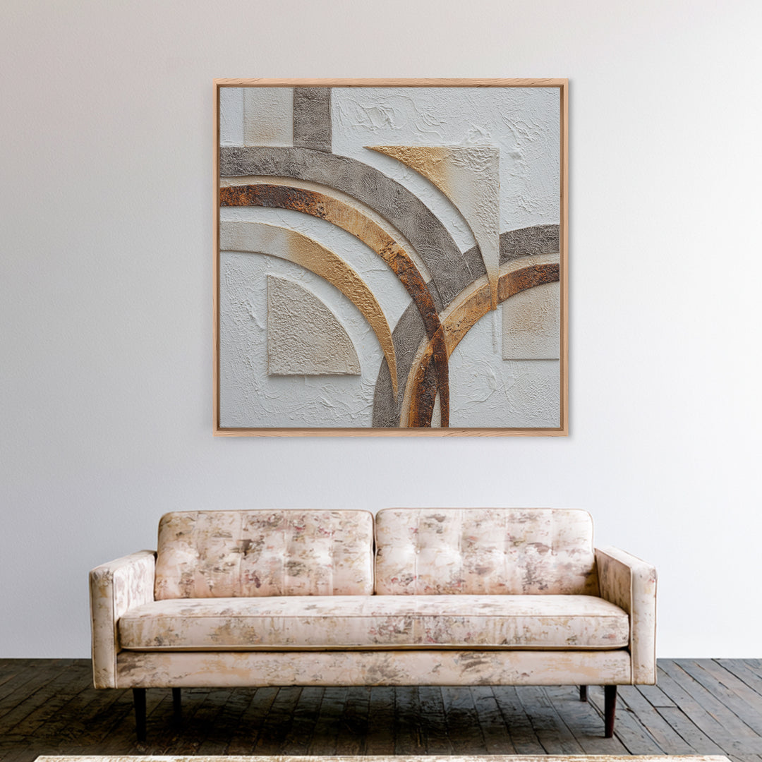 Textured Plaster Abstract Framed Canvas Print, Living Room Art, Textured Painting, Living Room Decor, Abstract Art, Living, LIR-1x1-53