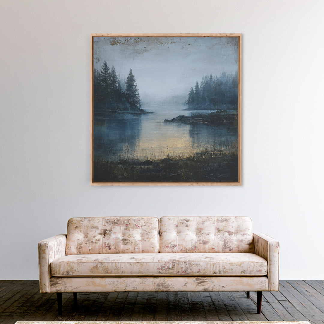Minimal Scandinavian Forest Framed Canvas Print, Living Room Art, Boho Decor, Living Room Decor, Living, Digital Prints, LIR-1x1-61