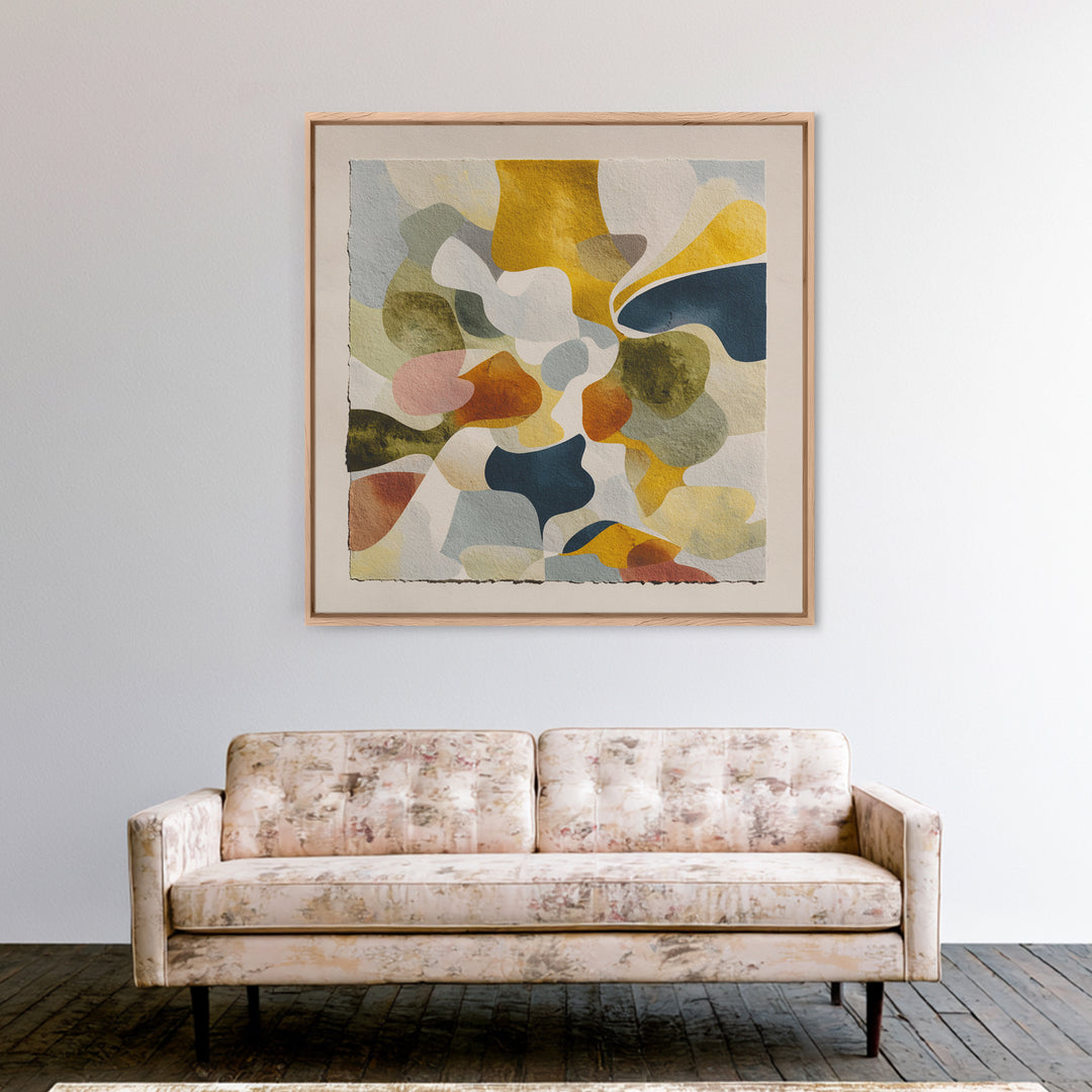 Abstract Organic Shapes Framed Canvas Print, Living Room Art, Neutral Decor, Living Room Decor, Fine Art, Living, Home Decor, LIR-1x1-63