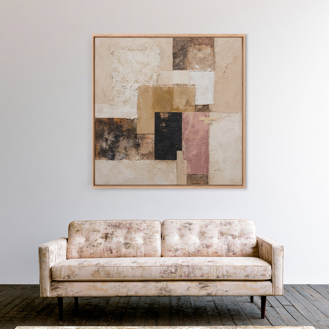 Textured Plaster Abstract Canvas Print, Living Room Art, Art, Living Room Decor, Fine Art, Living, Art Nouveau, Abstract Art, LIR-1x1-77