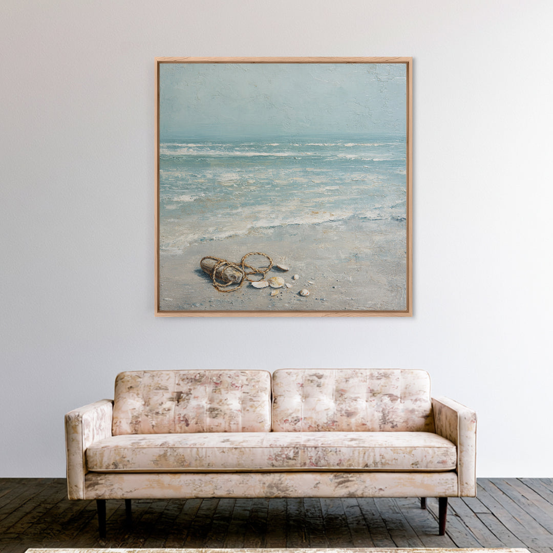 Moody Seascape for Dramatic Focal Point Framed Canvas Print, Living Room Art, Statement Artwork, Living Room Decor, Living, LIR-1x1-78