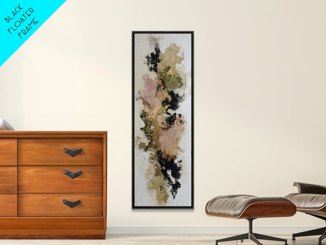 Gold Accented Abstract Brushwork Canvas Print, Living Room Art, Living Room Wall Art, Living Room Decor, Abstract Art, Living, LIR-1x3-2
