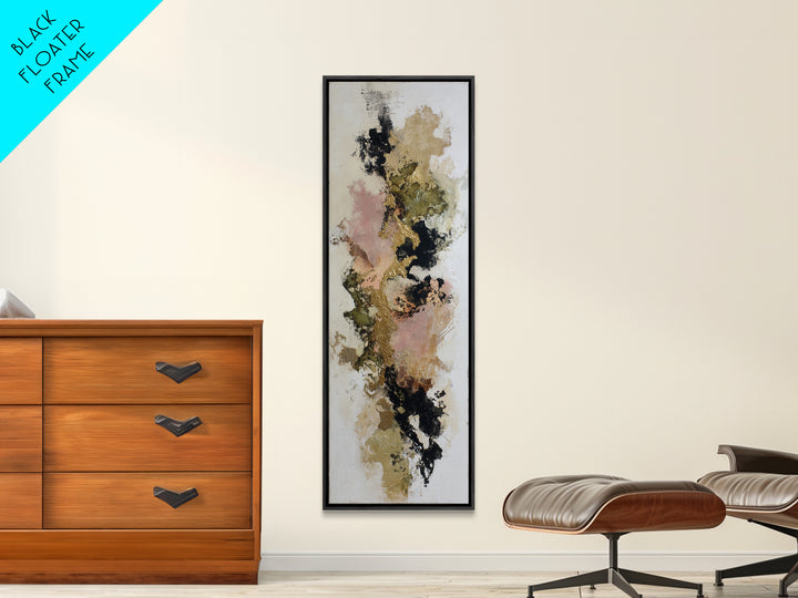 Gold Accented Abstract Brushwork Canvas Print, Living Room Art, Living Room Wall Art, Living Room Decor, Abstract Art, Living, LIR-1x3-2