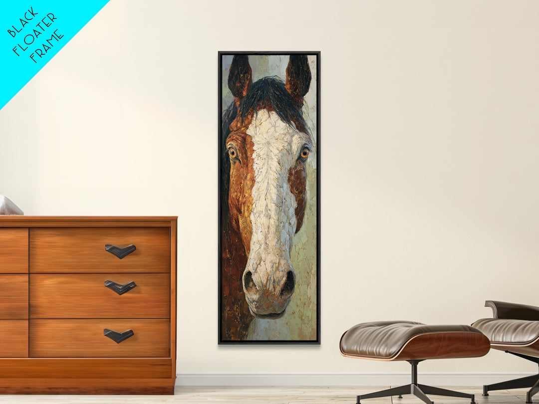 Contemporary Horse Portrait Canvas Print, Living Room Art, Modern Wall Art, Living Room Decor, Fine Art, Living, LIR-1x3-22