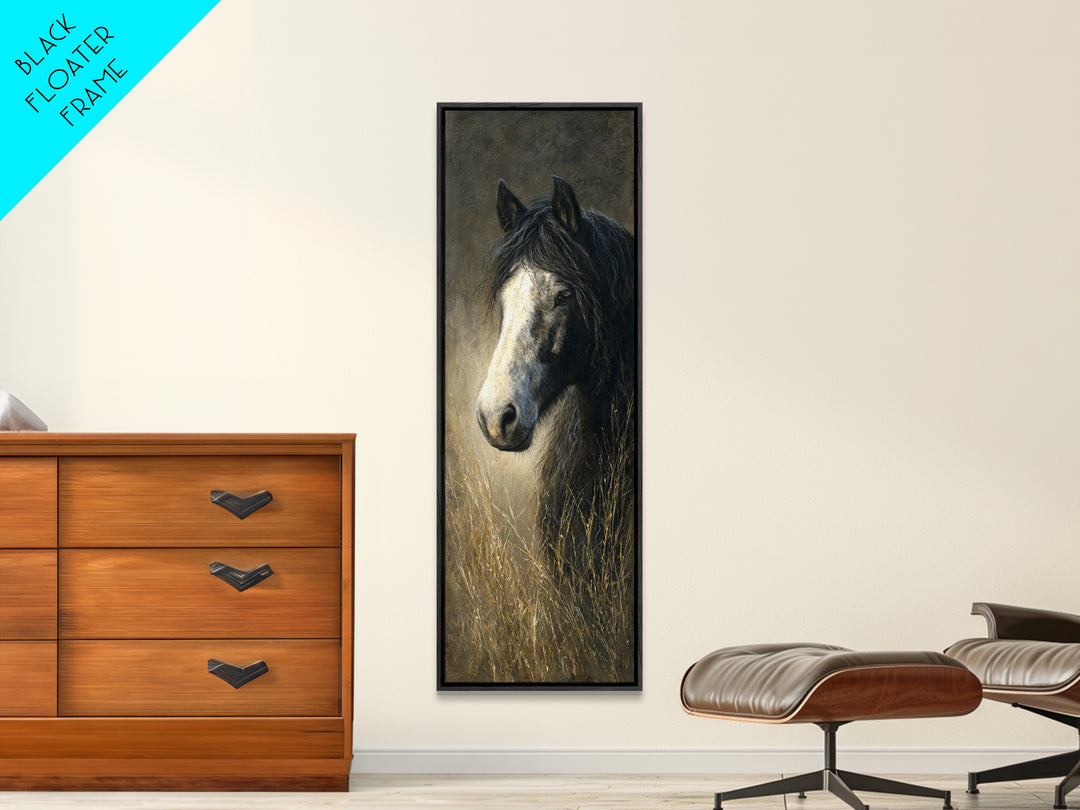 Contemporary Horse Portrait Framed Canvas Print, Living Room Art, Modern Decor, Living Room Decor, Fine Art, Living, Wall Decor, LIR-1x3-46