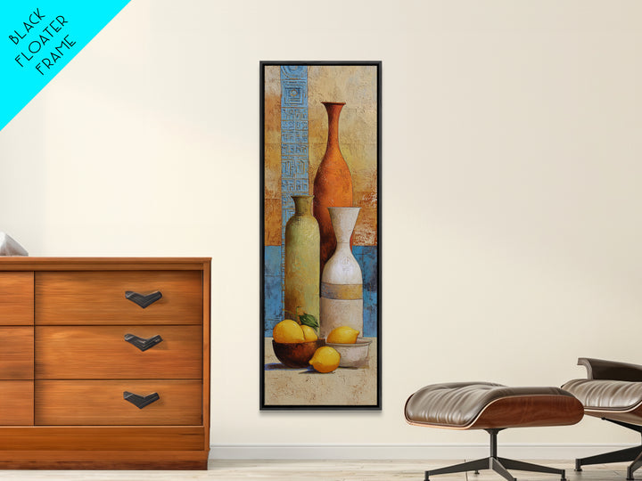 Warm Mediterranean Lemon Still Life Canvas Print, Living Room Art, Statement Artwork, Living Room Decor, Fine Art, Living, LIR-1x3-78
