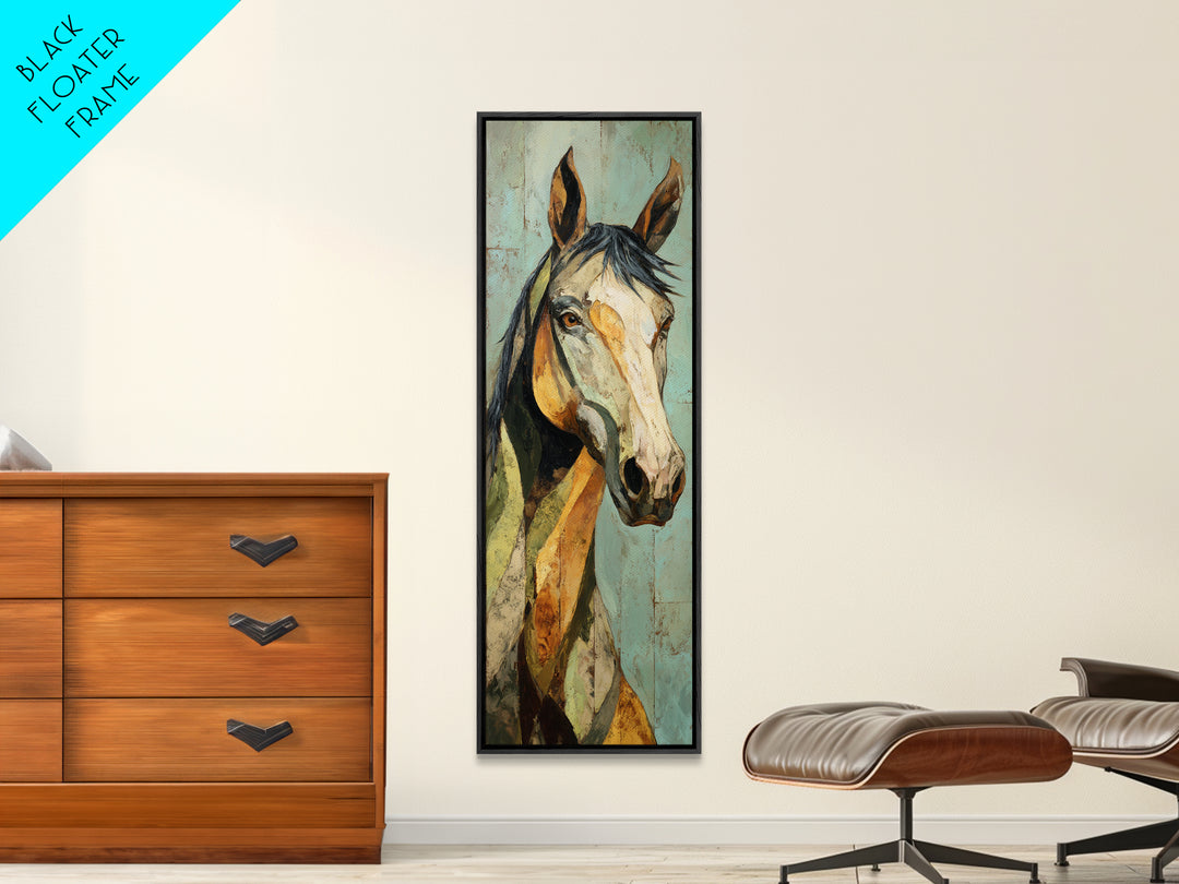 Contemporary Horse Portrait Canvas Print, Living Room Art, Room Decor, Living Room Decor, Oil Painting, Living, Printable, LIR-1x3-94