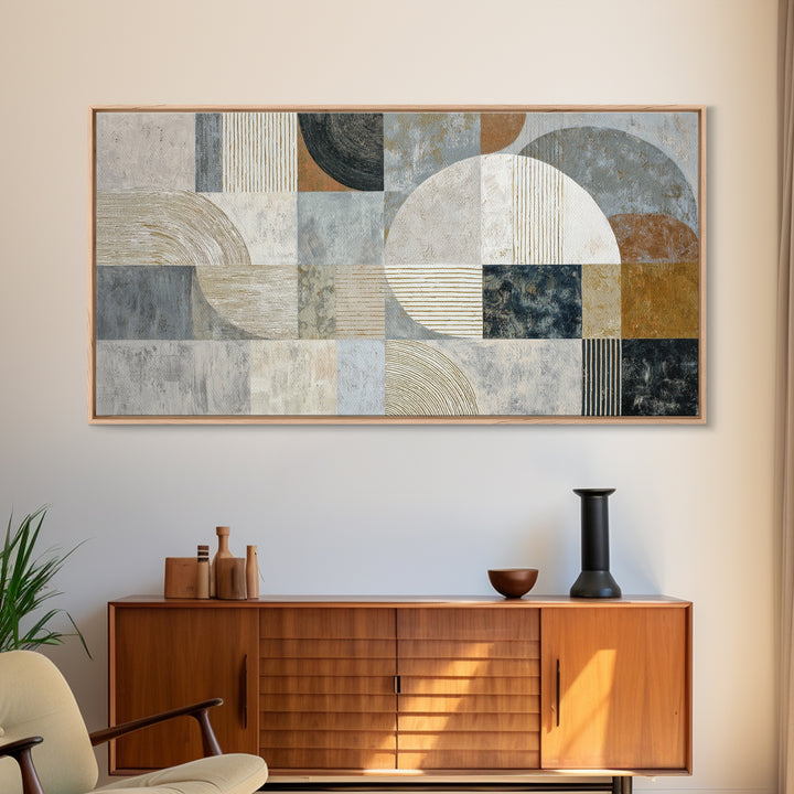 Textured Plaster Abstract Framed Canvas Print, Living Room Art, Printable, Living Room Decor, Fine Art, Living, Printable Art, LIR-2x1-1