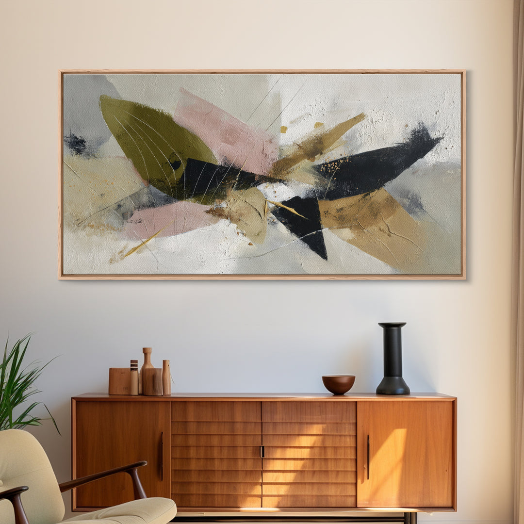 Abstract Organic Shapes Framed Canvas Print, Living Room Art, Printable Art, Living Room Decor, Abstract Art, Living, LIR-2x1-11