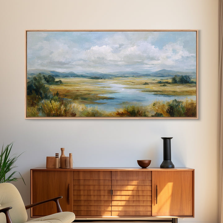 Quiet Meadow Landscape Framed Canvas Print, Living Room Art, Living Room Wall Art, Living Room Decor, Fine Art, Living, LIR-2x1-19