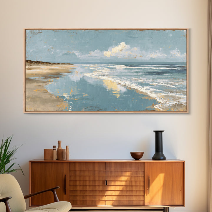 Moody Seascape for Dramatic Focal Point Canvas Print, Living Room Art, Living Room Decor, Abstract Art, Living, LIR-2x1-2