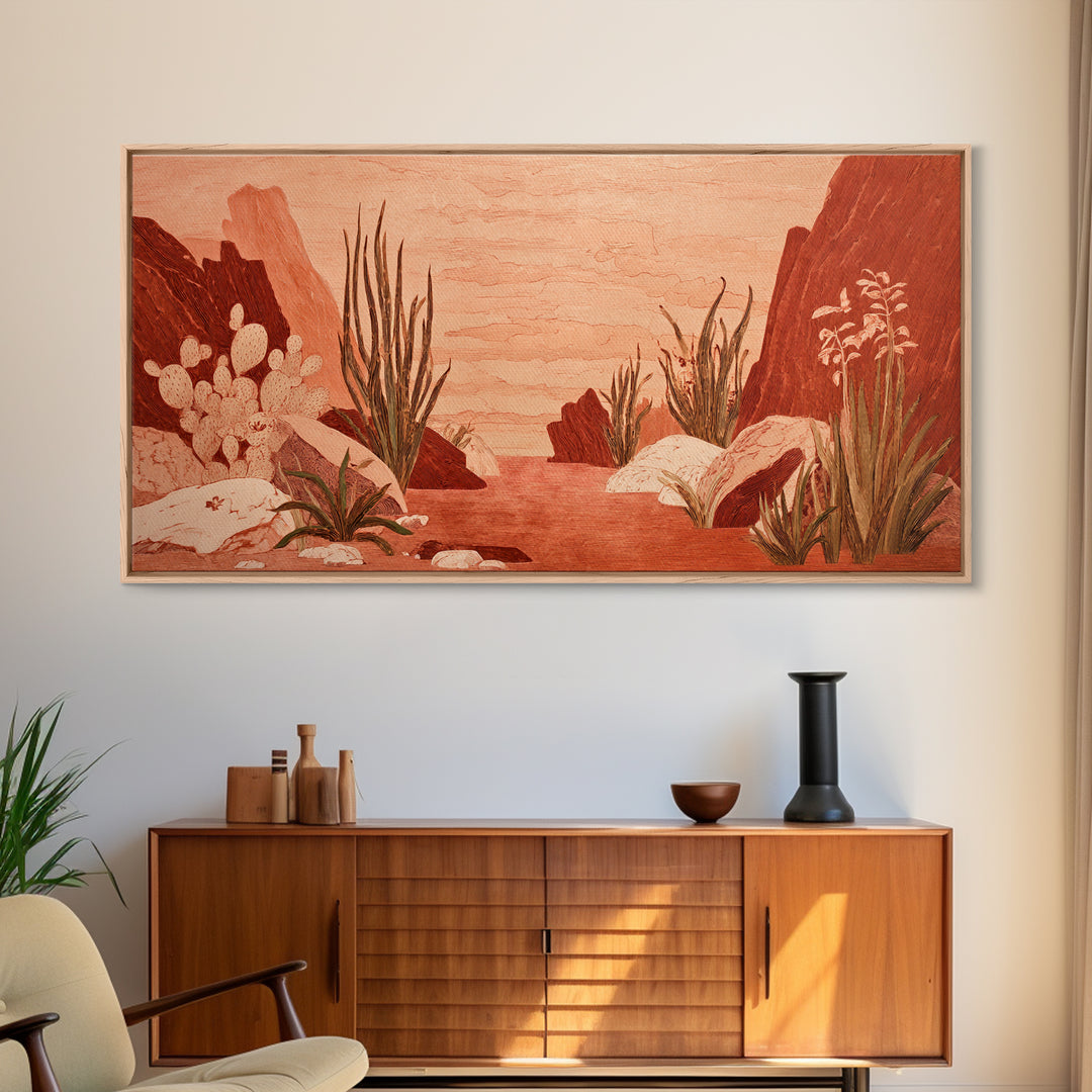 Earthy Desert Landscape Canvas Print, Living Room Art, Wall Art, Living Room Decor, Fine Art, Living, Digital Wall Art, LIR-2x1-32