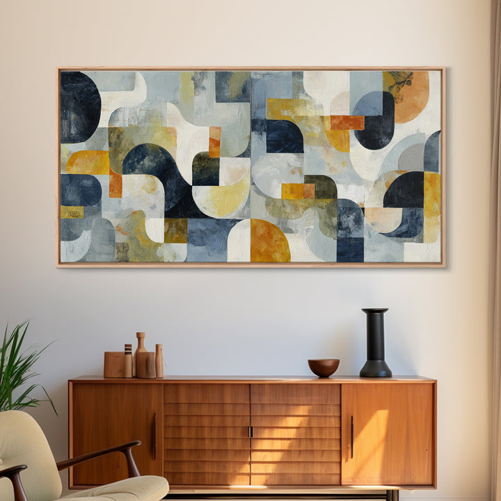 Abstract Organic Shapes Framed Canvas Print, Living Room Art, Wall Art, Living Room Decor, Abstract Art, Living, LIR-2x1-35