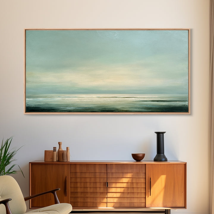 Modern Landscape with Expansive Calm Sky Canvas Print, Living Room Art, Art Nouveau, Living Room Decor, Fine Art, Living, LIR-2x1-47