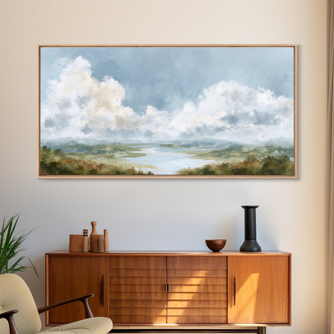 Large Cloudscape with Gentle Movement Canvas Print, Living Room Art, New Home Gift, Living Room Decor, Fine Art, Living, LIR-2x1-63