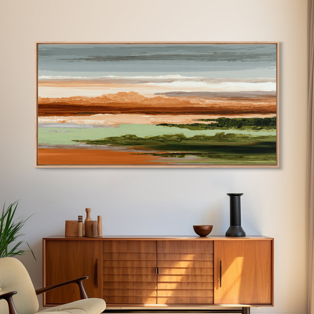 Bold Color Field Framed Canvas Print, Living Room Art, Mid Century Modern, Living Room Decor, Abstract Art, Living, LIR-2x1-72