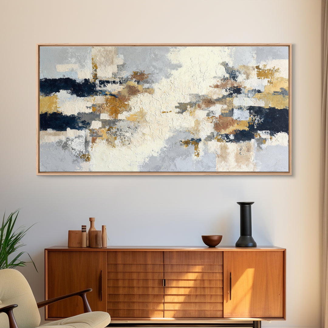 Textured Plaster Abstract Canvas Print, Living Room Art, Living Room Decor, Abstract Art, Living, Dopamine Decor, LIR-2x1-73